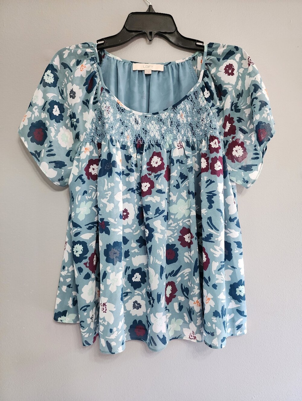 Loft Blue Floral Blouse